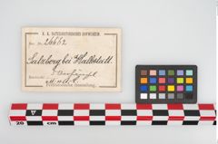 Etikett zu Bronzedoppelösenstift (NHMW-PRAE-026662)
